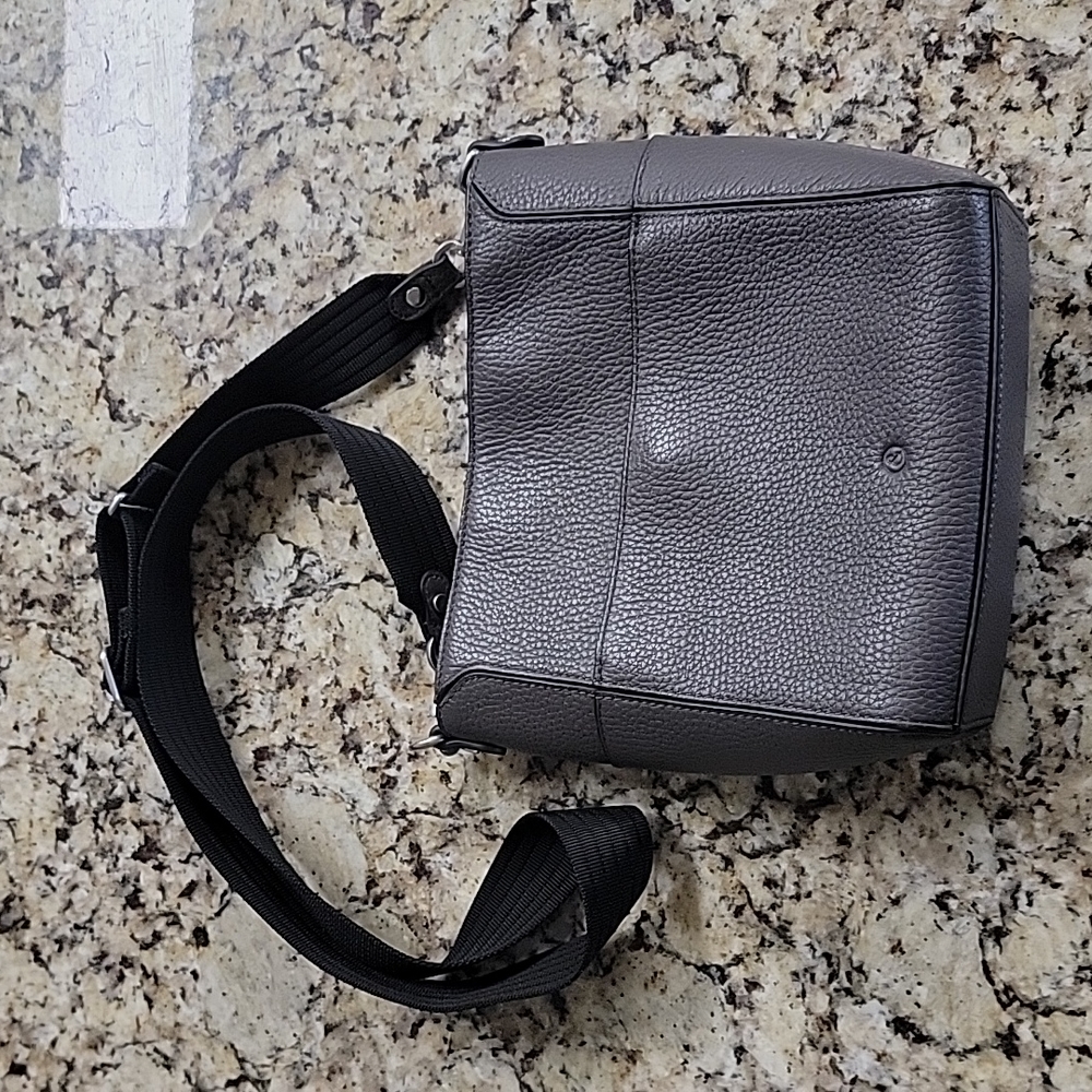 Treasure & Bond Gray Pebbled Leather Crossbody Bag Purse